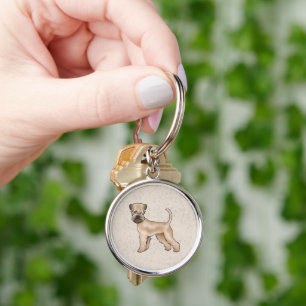 Soft-Coated Wheaten Terrier Cartoon Dog Standing Key Ring