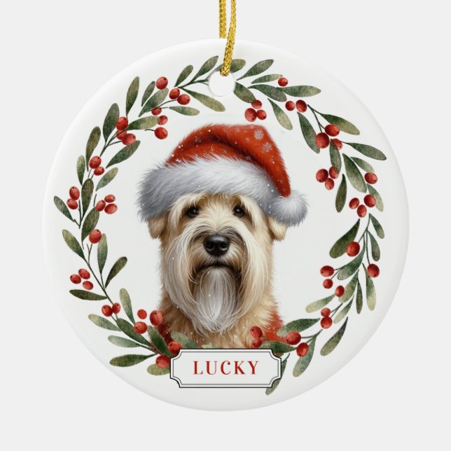 Soft Coated Wheaten Terrier Ceramic Ornament (Front)