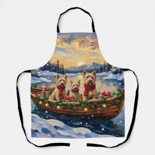 Soft Coated Wheaten Terrier Christmas Boat Holiday Apron