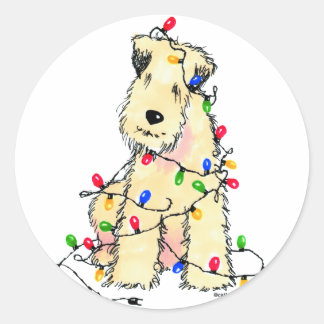 Soft Coated Wheaten Terrier - Christmas Classic Round Sticker
