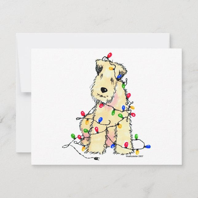 Soft Coated Wheaten Terrier - Christmas Holiday Card (Front)
