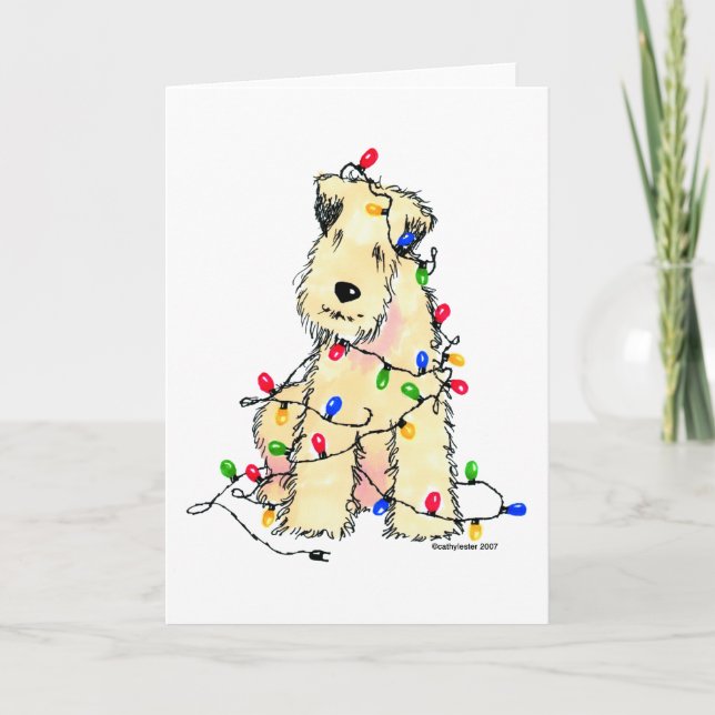 Soft Coated Wheaten Terrier - Christmas Holiday Card (Front)