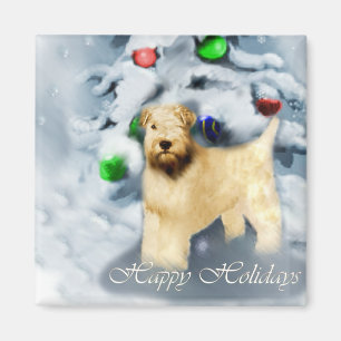 Soft Coated Wheaten Terrier Christmas Magnet
