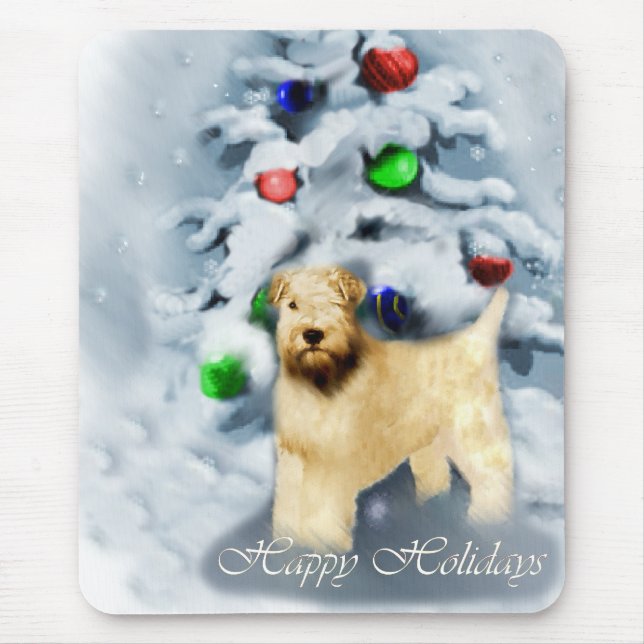 Soft Coated Wheaten Terrier Christmas Mouse Mat (Front)
