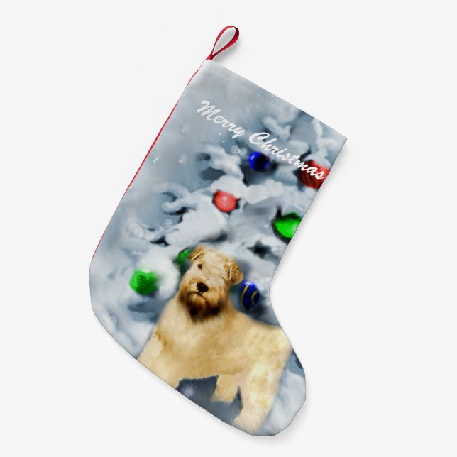 Soft Coated Wheaten Terrier Christmas Small Christmas Stocking (Front (Hanging))