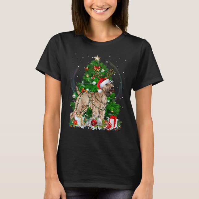 Soft Coated Wheaten Terrier Christmas Tree Light P T-Shirt (Front)