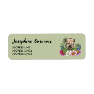 Soft-Coated Wheaten Terrier Colourful Flowers Gree