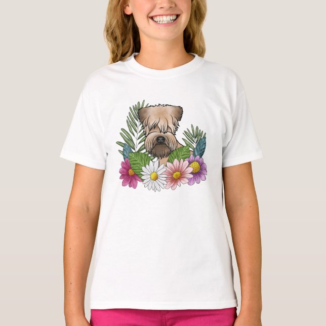 Soft-Coated Wheaten Terrier Colourful Summer Flowe T-Shirt (Front)