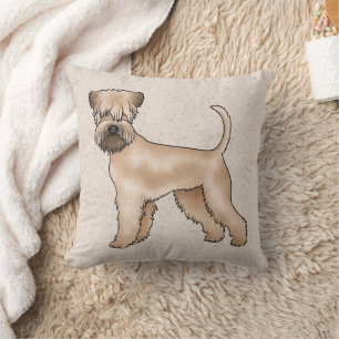 Soft-Coated Wheaten Terrier Cute Dog On Beige Cushion