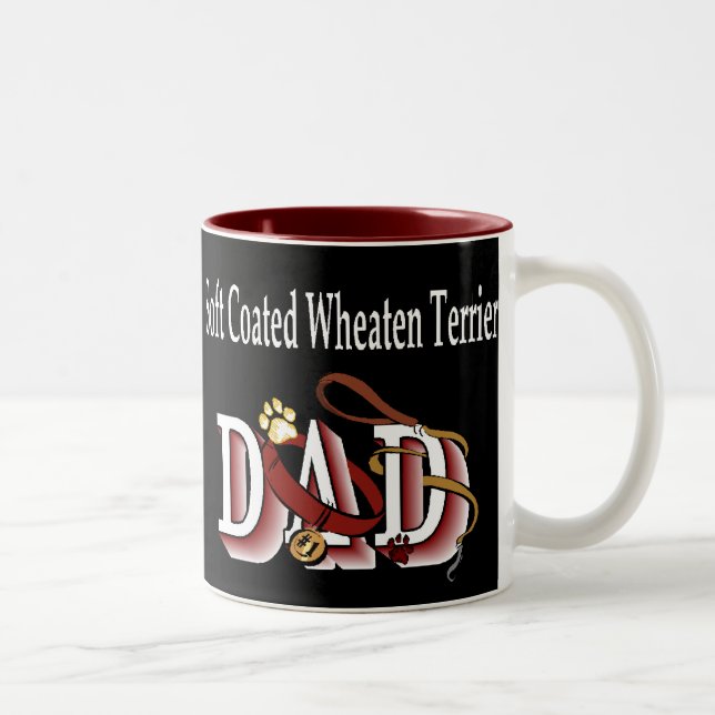 Soft Coated Wheaten Terrier Dad Gifts Two-Tone Coffee Mug (Right)