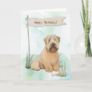Soft Coated Wheaten Terrier Dog Birthday Sign Card