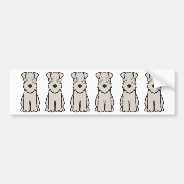 Soft Coated Wheaten Terrier Dog Cartoon Bumper Sticker (Front)