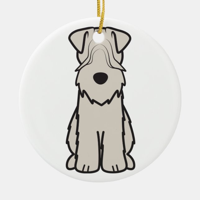 Soft Coated Wheaten Terrier Dog Cartoon Ceramic Tree Decoration (Front)