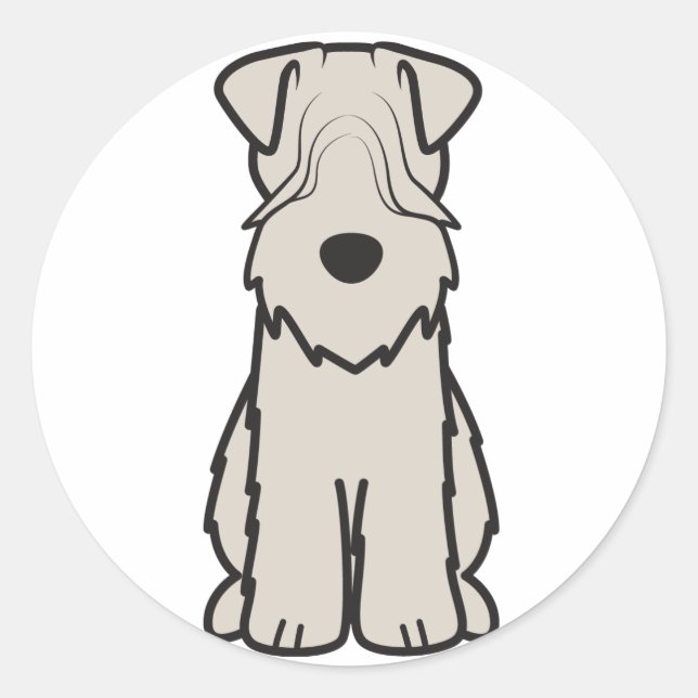 Soft Coated Wheaten Terrier Dog Cartoon Classic Round Sticker (Front)