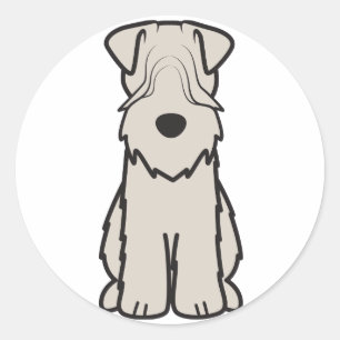 Soft Coated Wheaten Terrier Dog Cartoon Classic Round Sticker