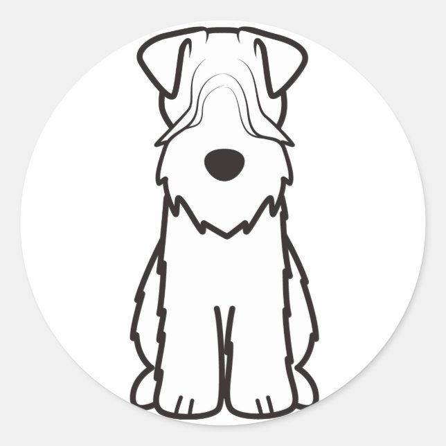 Soft Coated Wheaten Terrier Dog Cartoon Classic Round Sticker (Front)