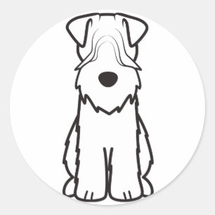 Soft Coated Wheaten Terrier Dog Cartoon Classic Round Sticker