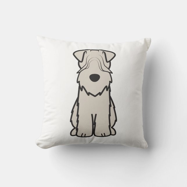 Soft Coated Wheaten Terrier Dog Cartoon Cushion (Front)