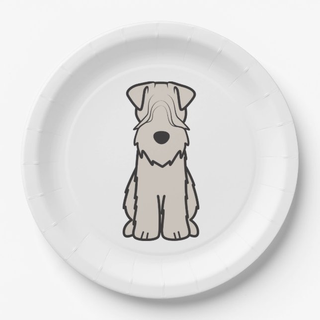 Soft Coated Wheaten Terrier Dog Cartoon Paper Plate (Front)