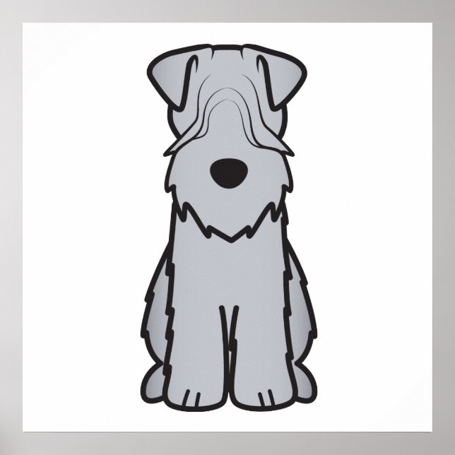 Soft Coated Wheaten Terrier Dog Cartoon Poster (Front)