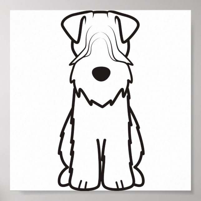 Soft Coated Wheaten Terrier Dog Cartoon Poster (Front)