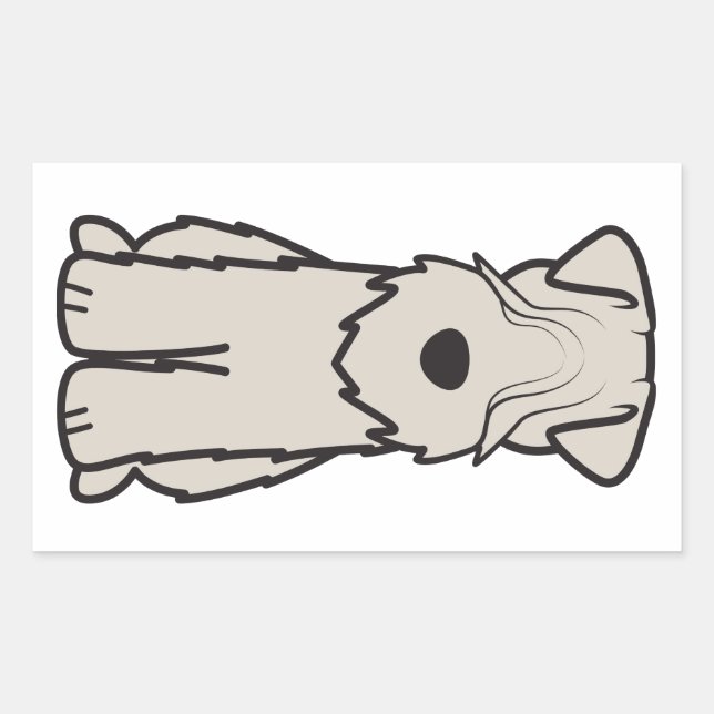 Soft Coated Wheaten Terrier Dog Cartoon Rectangular Sticker (Front)
