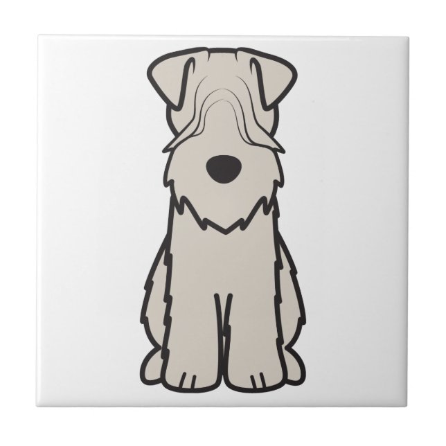 Soft Coated Wheaten Terrier Dog Cartoon Tile (Front)