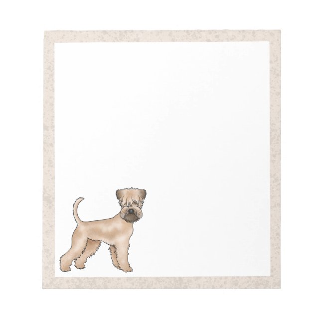 Soft-Coated Wheaten Terrier Dog Cute Illustration Notepad (Front)