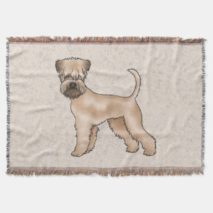 Soft-Coated Wheaten Terrier Dog Cute Illustration Throw Blanket