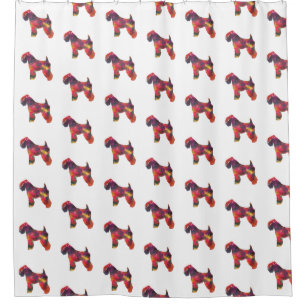 Soft Coated Wheaten Terrier Dog Geo Multi Shower Curtain