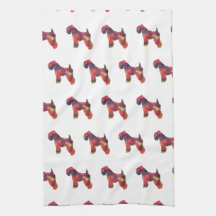 Soft Coated Wheaten Terrier Dog Geo Multi Tea Towel