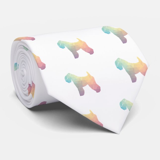 Soft Coated Wheaten Terrier Dog Geo Pastel Tie (Rolled)