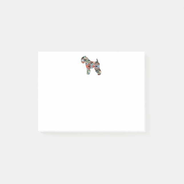 Soft Coated Wheaten Terrier Dog Geo Plaid Post-it Notes (Front)