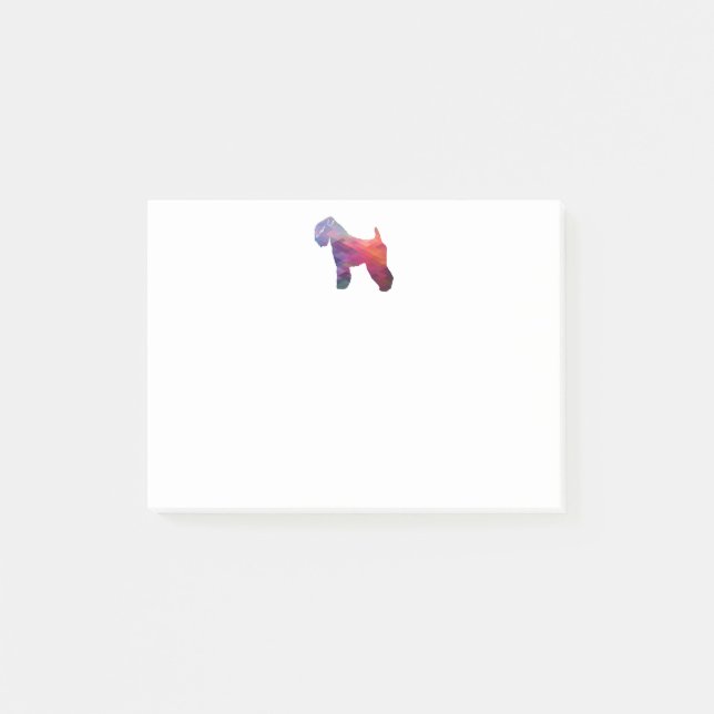 Soft Coated Wheaten Terrier Dog Geo Purple Post-it Notes (Front)