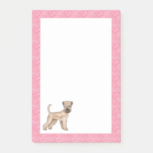 Soft-Coated Wheaten Terrier Dog Heart Pattern Pink Post-it Notes