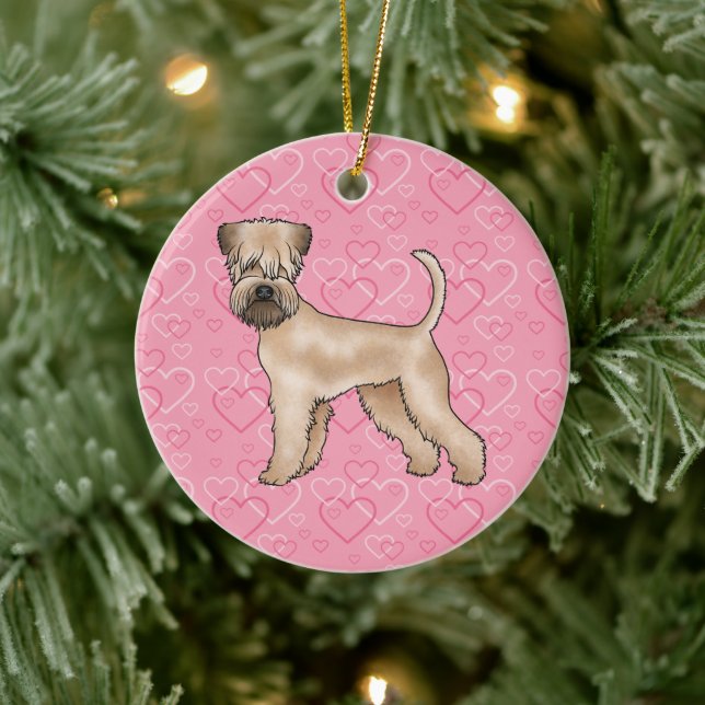 Soft-Coated Wheaten Terrier Dog Love Heart Pattern Ceramic Tree Decoration (Tree)