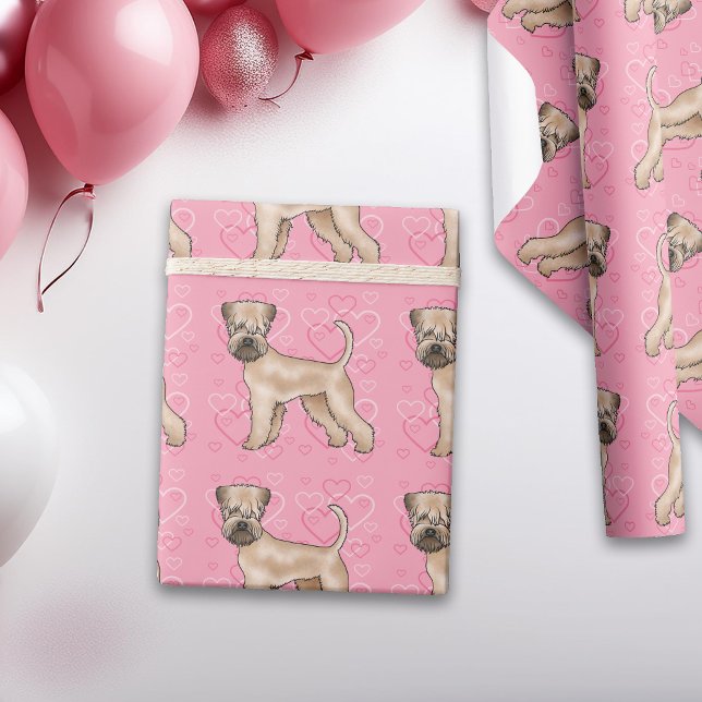 Soft-Coated Wheaten Terrier Dog Love Heart Pattern Wrapping Paper (Creator Uploaded)