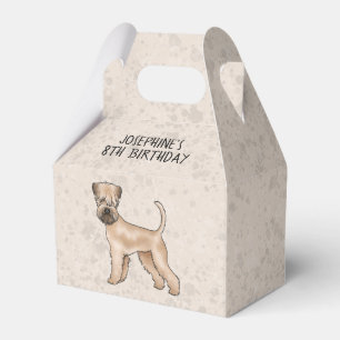 Soft-Coated Wheaten Terrier Dog On Beige With Text Favour Box