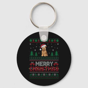 Soft Coated Wheaten Terrier Dog Santa Hat Xmas Tre Key Ring