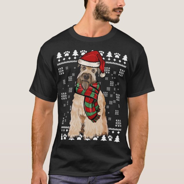 Soft Coated Wheaten Terrier Dog Santa Xmas Ugly Ch T-Shirt (Front)