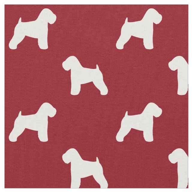 Soft Coated Wheaten Terrier Dog Silhouettes Red Fabric (Close Up)