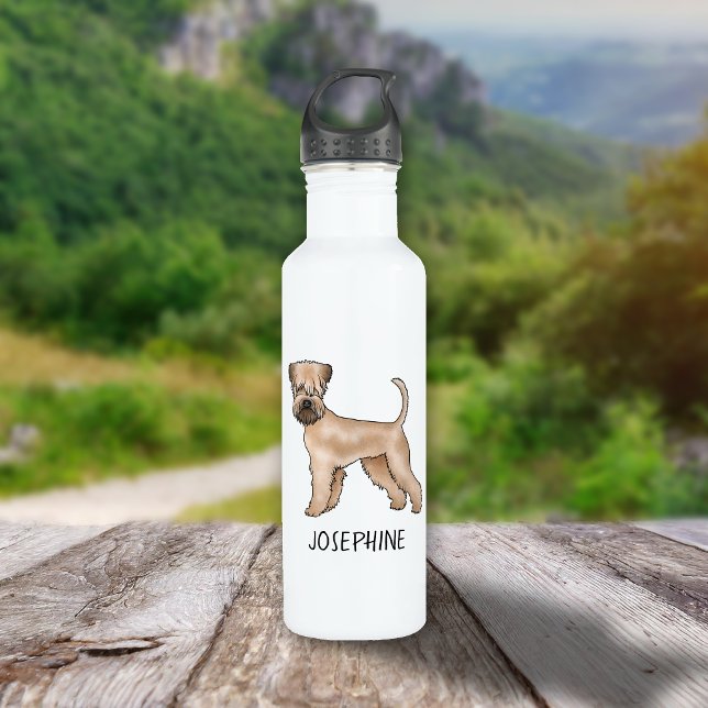 Soft-Coated Wheaten Terrier Dog With Custom Name 710 Ml Water Bottle (Creator Uploaded)