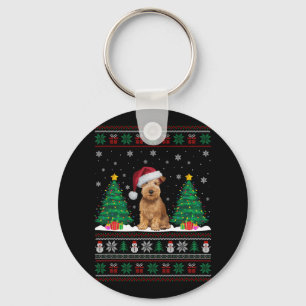 Soft Coated Wheaten Terrier Dog Xmas Tree Light Ug Key Ring