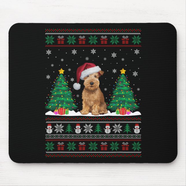 Soft Coated Wheaten Terrier Dog Xmas Tree Light Ug Mouse Mat (Front)