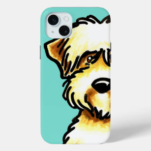 Soft Coated Wheaten Terrier Face Aqua iPhone 15 Mini Case