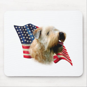 Soft Coated Wheaten Terrier Flag Mouse Mat