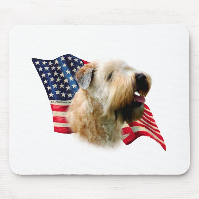 Soft Coated Wheaten Terrier Flag Mouse Mat (Front)