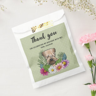 Soft-Coated Wheaten Terrier Floral Birthday Thanks Favour Bags