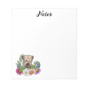 Soft-Coated Wheaten Terrier Head Colourful Flowers Notepad