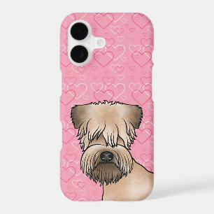 Soft-Coated Wheaten Terrier Head On Pink Hearts
